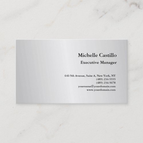 Premium Silk Professional Minimalist Silver Grey Business Card