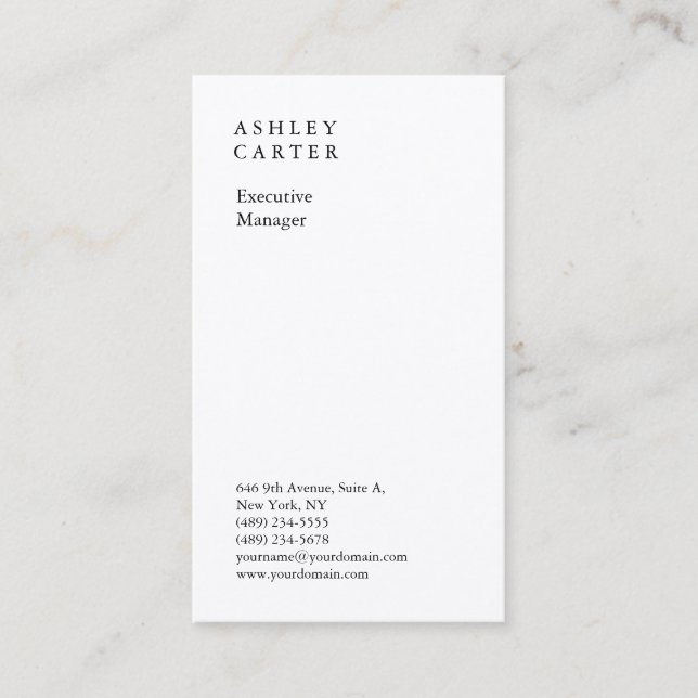 Premium silk professional plain minimalist modern business card (Front)