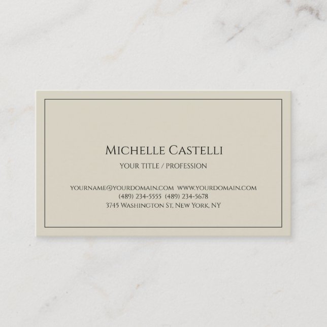 Premium Silk Professional Unique Classical Simple Business Card (Front)