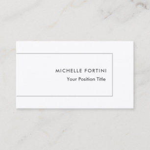 Premium Silk Trendy Minimalist Professional White Business Card
