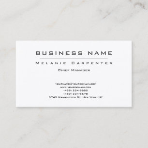 Premium Silk White Minimalist Modern Plain Business Card