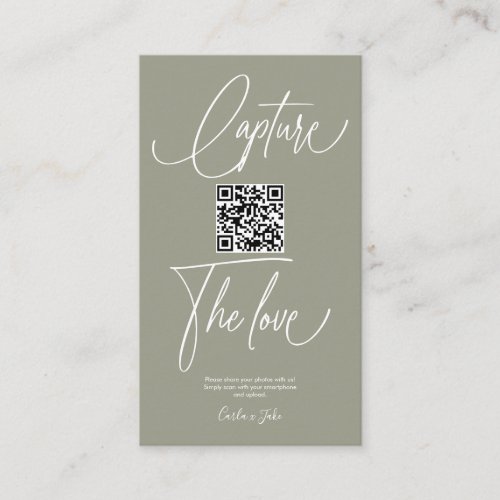 Premium Simple Share Wedding Photos With QR Code Enclosure Card