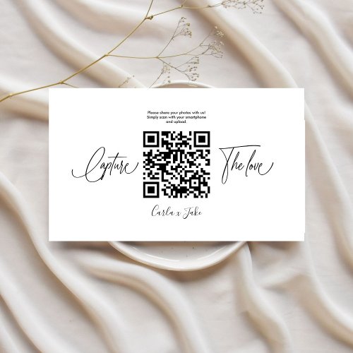 Premium Simple Share Wedding Photos With QR Code Enclosure Card