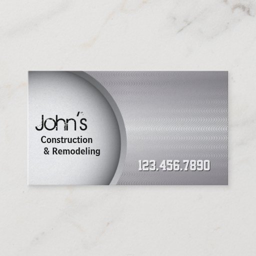 Customizable Premium Stainless Steel Construction Business Card