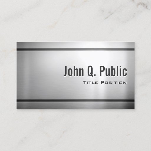 Customizable Premium Stainless Steel - Shiny Metal Look Business Cards