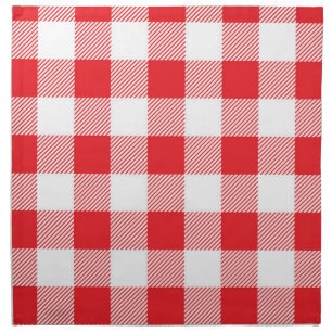 Premium Stylish Red and White Checkered Set of 4 Cloth Napkin