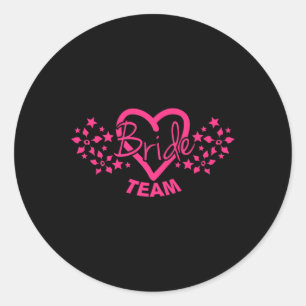 Premium Team Bride Groom Bride Wedding Party Tee  Classic Round Sticker