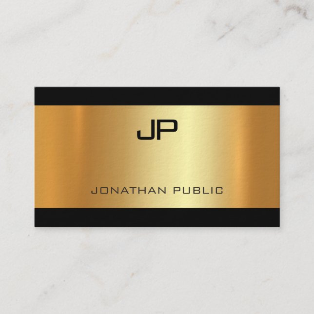 Premium Thick Elegant Glam Gold Look Modern Luxury Business Card (Front)