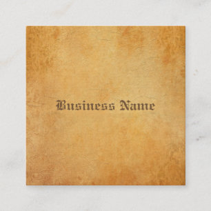 Premium Thick Elegant Nostalgic Old Paper Look Square Business Card