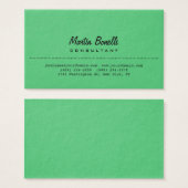 Premium Thick Emerald Green Plain Profile Card (Front & Back)