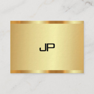 Premium Thick Modern Elegant Faux Gold Monogram Business Card