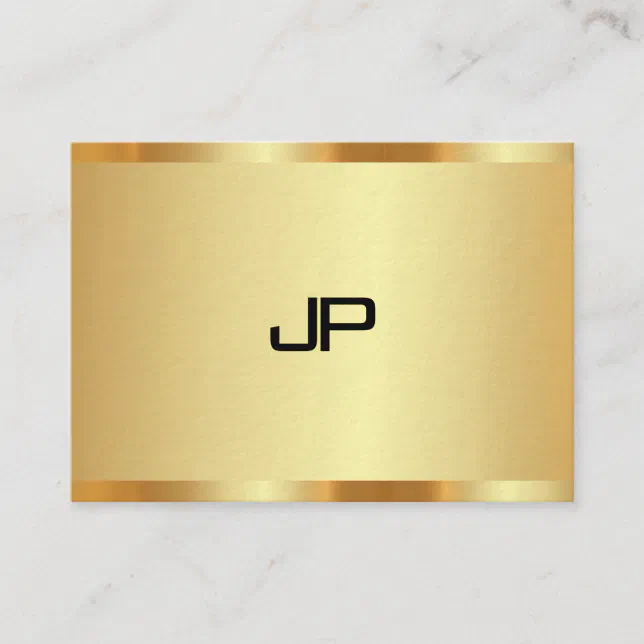 Premium Thick Modern Elegant Faux Gold Monogram Business Card | Zazzle
