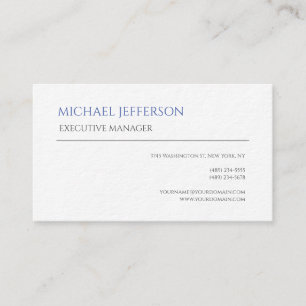 Premium Thick Modern Elegant Simple Blue White Business Card