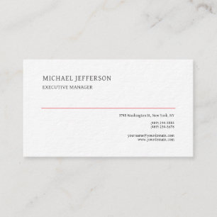 Premium Thick Modern Elegant Simple White Business Card