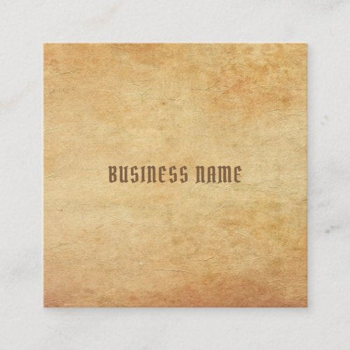 Premium Thick Nostalgic Old Paper Look Template Square Business Card