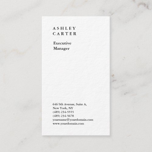 Premium Thick professional elegant plain minimal Business Card
