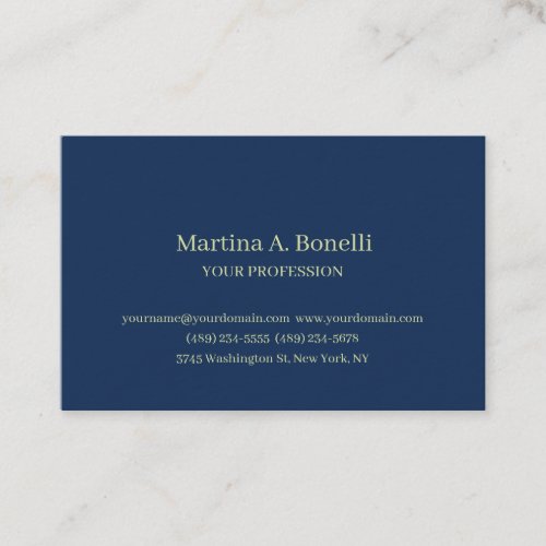 Premium Thick Unique Elegant Plain Blue Special Business Card