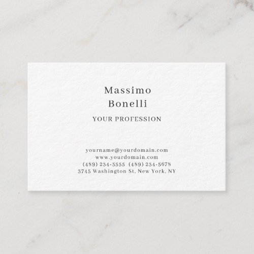 Premium Thick Unique Elegant Plain Simple Special Business Card