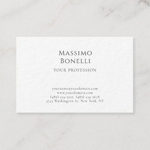Premium Thick Unique Elegant Plain Simple Special Business Card