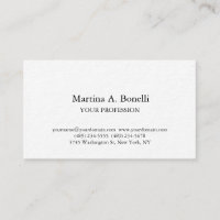 Premium Thick Unique Elegant Plain Simple Special Business Card