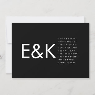 Premium Ultra Bold Big Monogram Minimalist Wedding Invitation
