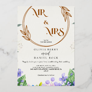 Premium White Wedding  Foil Invitation