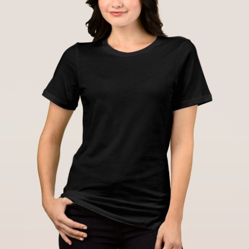 Premium Womens Black T_Shirt Custom Company Logo Tri_Blend Shirt