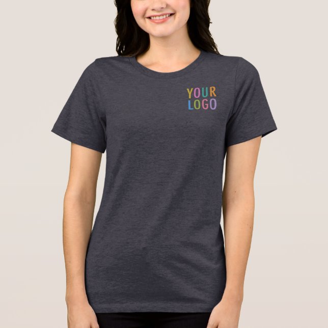 Premium Women’s Dark Grey T-Shirt Custom Logo Tri-Blend Shirt (Front)