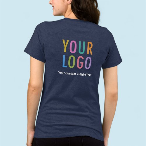 Premium Womens Navy Blue T_Shirt Business Logo Tri_Blend Shirt