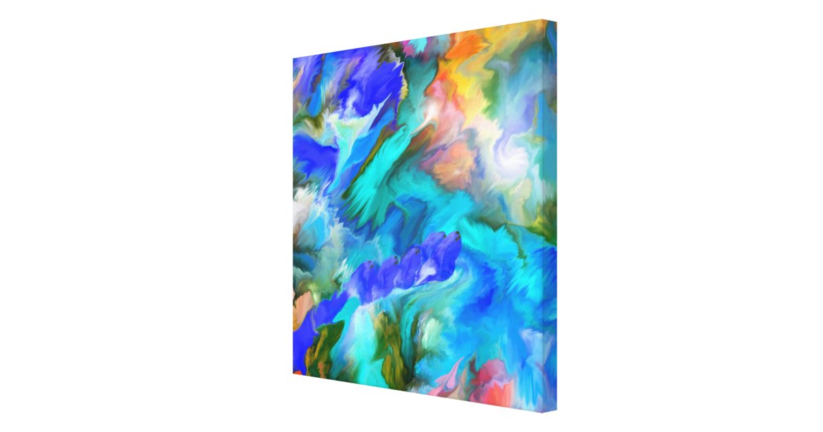 Premium Wrapped Canvas--Dancing colors - Abstract Canvas Print | Zazzle