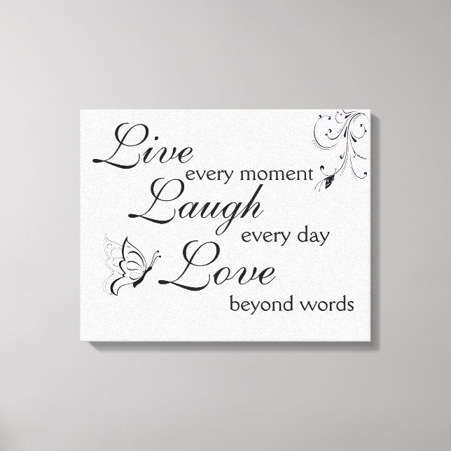 Premium Wrapped Canvas (Gloss) Live Laugh Love Print (Front)
