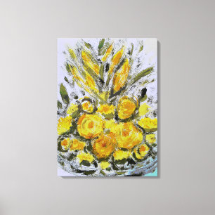 Premium Wrapped Canvas (Gloss) Yellow Rosas Print