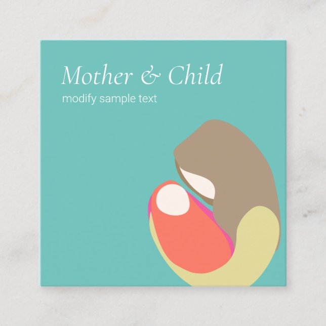 Prenatal Neonatal Midwifery Square Business Card (Front)