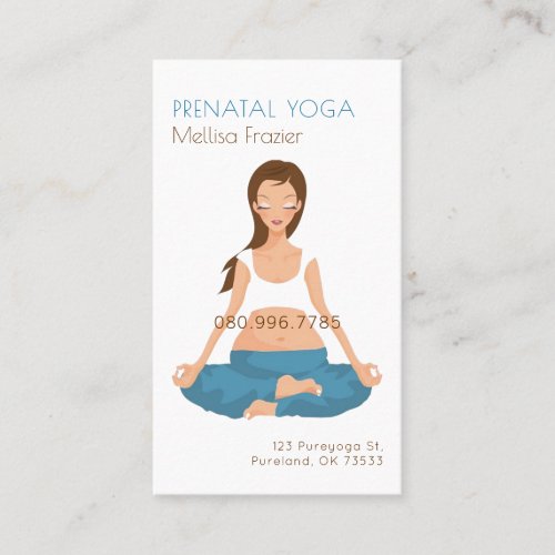 Prenatal Yoga Pilates BusinessInstructor Business Card