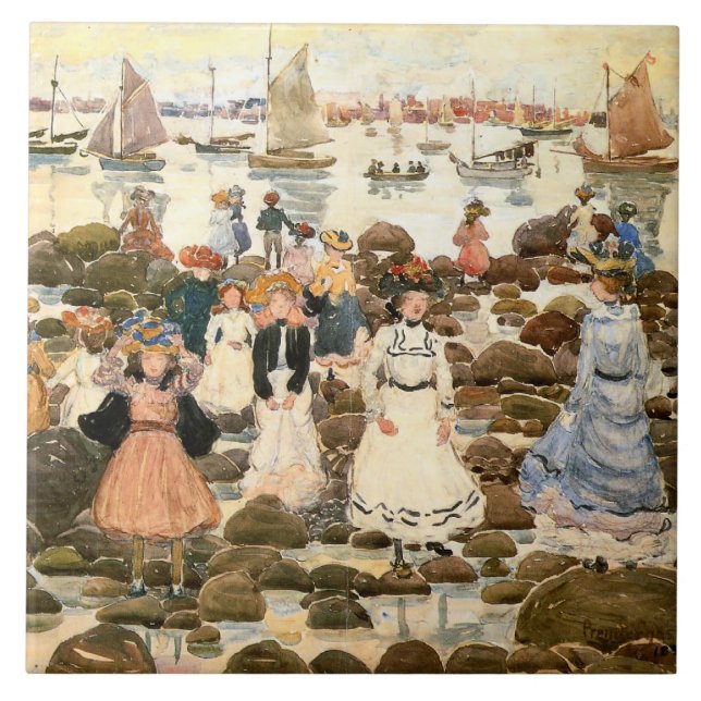 Prendergast - Low Tide, Beachmont, Ceramic Tile (Front)