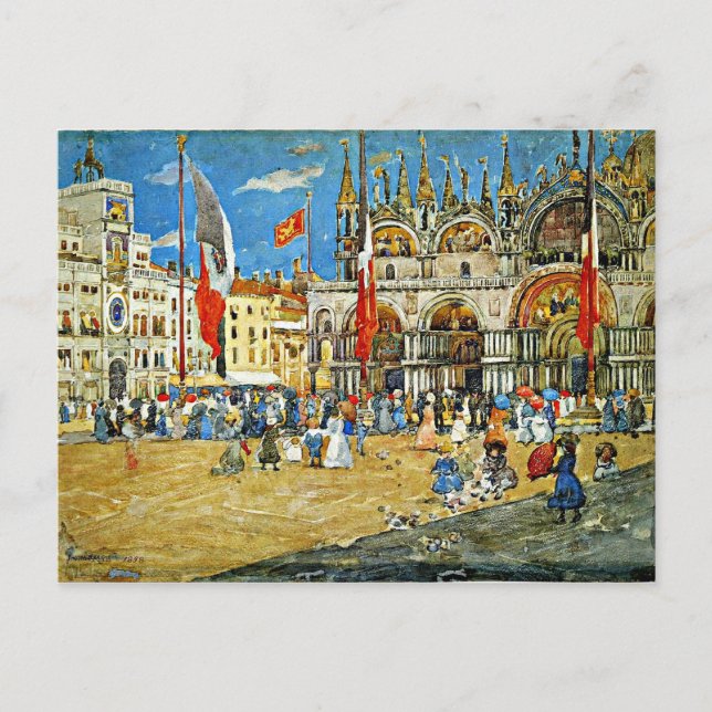 Prendergast: St. Mark's, Venice cityscape Postcard (Front)