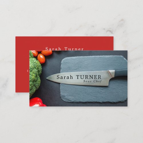 Prep Kitchen  Knife Chef Cooking Business Card