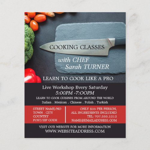 Prep Kitchen  Knife Cooking Classes Advertising Flyer