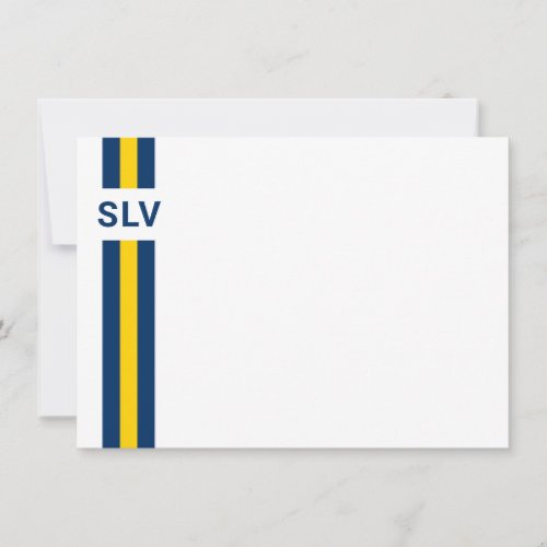 Prep Stripe Navy and Yellow Thank You Card