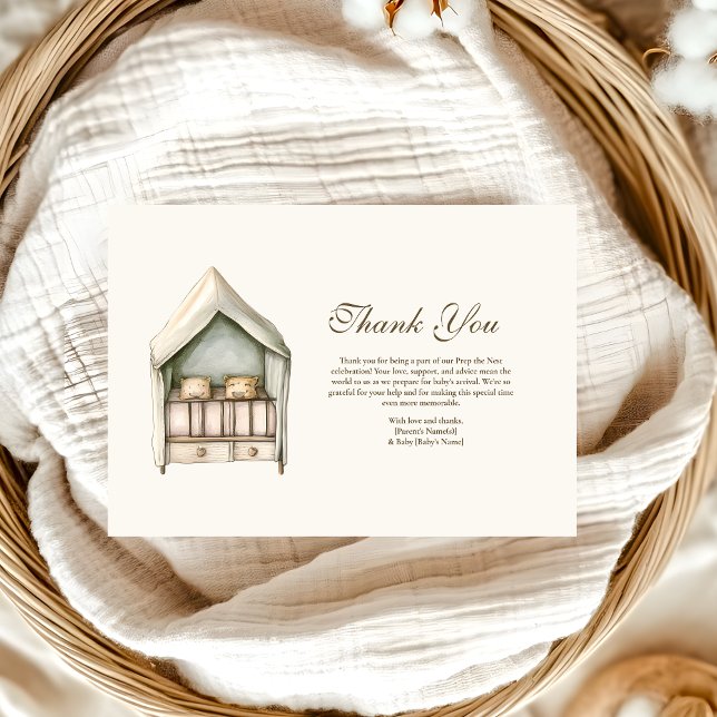 Prep the Nest Baby Shower Thank You Card (Creator Uploaded)
