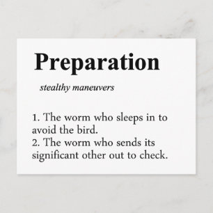 Preparation Definition Postcard