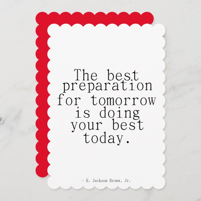 Preparation for Success Motivational Greeting Card (Front/Back)