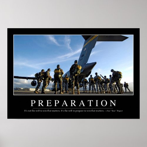 Preparation Inspirational Quote Poster