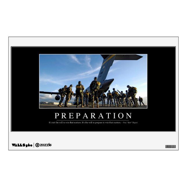 Preparation: Inspirational Quote Wall Sticker (Front)