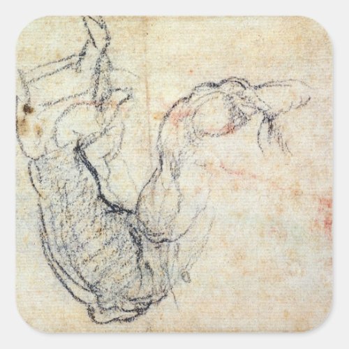 Preparatory Study for the Arm of Christ Square Sticker