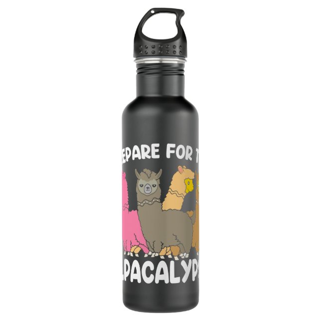 Prepare For The Alpacalypse Stainless Steel Water Bottle (Front)