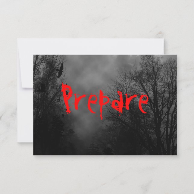 Prepare Haunted Sky Halloween RSVP Template (Front)