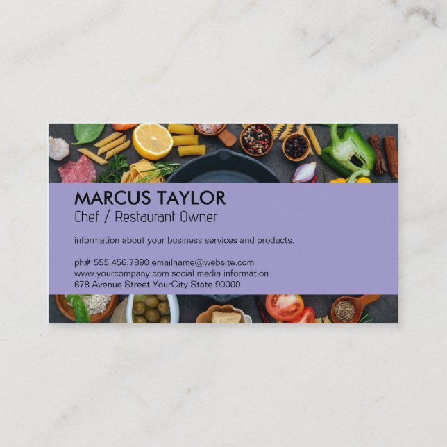 Prepared Cuisines | Catering | Chef Business Card (Back)