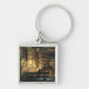 Preparing Scenery in a Theatre Keychain