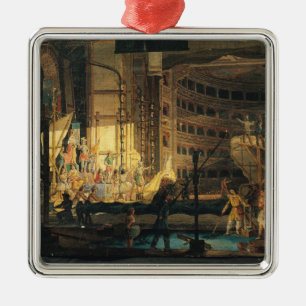 Preparing Scenery in a Theatre Metal Ornament